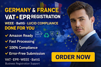 handle germany and france vat, epr, weee, battg compliance