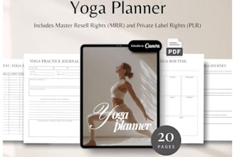 design yoga ebook, wellness planner, adhd canva workbook