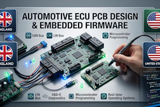 design automotive ecu pcb with can lin obd embedded firmware