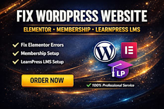 fix elementor wordpress membership website and learnpress lms setup