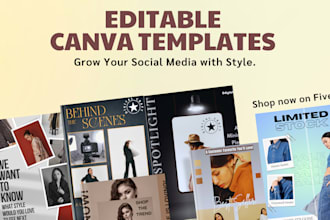 design modern social media canva templates bundle