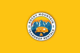 design monogram rocky mountain teardrop campers logo