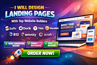 design softr dorik tilda durable b12 simvoly ucraft landing page website builder