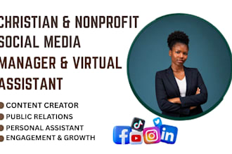 be your social media manager and virtual assistant for christian and nonprofit