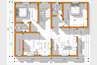 do 2d floor plan, 3d floor plan design and architectural drawing