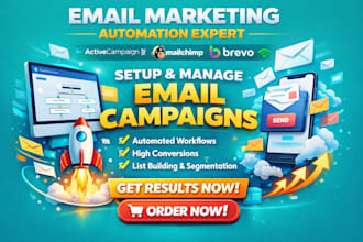 setup activecampaign, klaviyo mailchimp automation email flows workflows leads