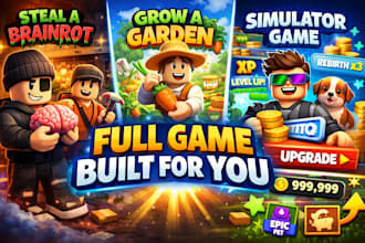 do roblox full game creation, steal a brainrot, grow a garden or simulator game
