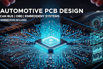 design automotive pcb, can bus, obd, and embedded system with gerber files