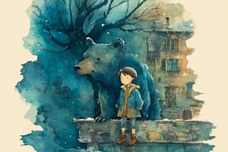 draw original watercolor children book traditional art