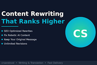 rewrite and improve your content for clarity and SEO
