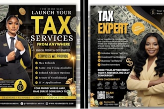 design a professional tax preparation flyer and income tax branding