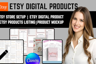 design etsy digital product, etsy seo listing on etsy shop, etsy