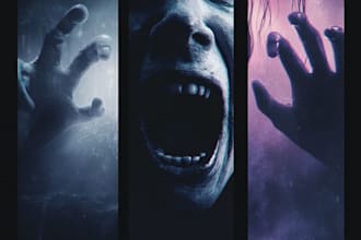 design horror, creepy and scary thumbnails for youtube
