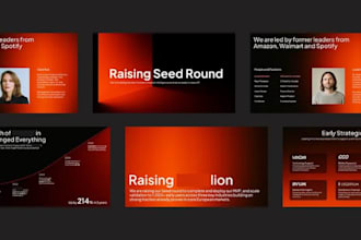 design powerpoint saas startup pitch deck, biotech pitch, investor ready pitch