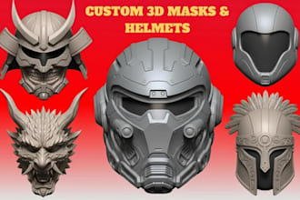 sculpt custom 3d mask 3d helmet dj mask model, 3d cosplay helmet stl 3d printing