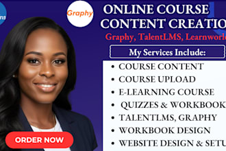 create course content on talent lms, learnworld graphy, articulate storyline 360