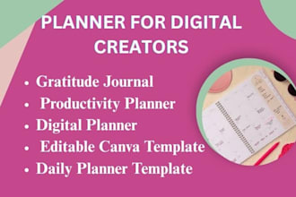 design canva digital planner for gratitude journaling and productivity