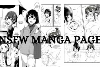 draw anime manga illustration  manga page nsfw manga character as a manga artist