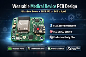 wearable medical device pcb with ultra low power ble esp32 ecg spo2 monitoring