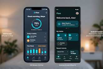 design sleek mobile app UI UX for ios and android
