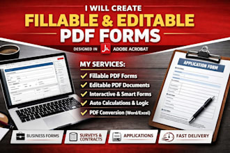 create fillable pdf form, editable, interactive pdf form design in adobe acrobat