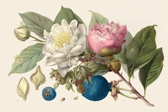 draw detailed scientific vintage botanical illustrations