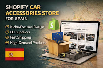 shopify car accessories store spain eu suppliers fast setup