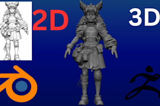 convert 2d to 3d model, image to 3d model 2d to 3d  printable model