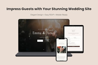 create a custom coded wedding website with rsvp