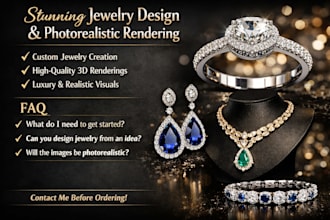 create jewelry design, photorealistic jewelry rendering