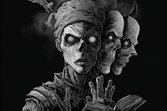 draw horror and dark fantasy illustrations