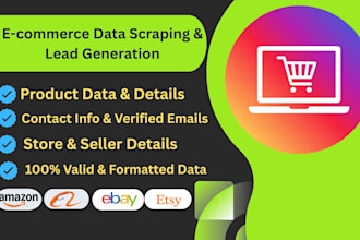 do e commerce data scraping and collect amazon seller leads or etsy store