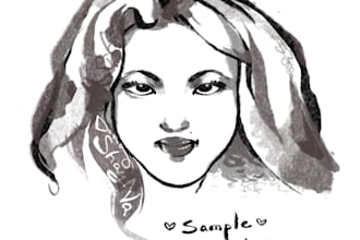 create a soulful procreate ink portrait of your head
