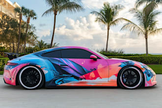 draw car wrap vehicle wrap truck wrap racing car wrap