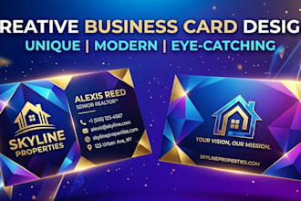 design modern real estate business card and luxury realtor visiting card