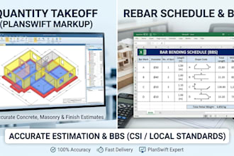 do quantity takeoff, material estimation, and bbs for your construction project