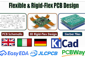 design flexible and rigid flex pcb with schematic and gerber files