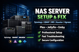 fix, setup synology, wd, qnap, nas, asustor, jellyfin, emby, ugreen nas server