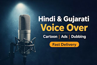 do professional hindi and gujarati voice over for ads and you tube reels