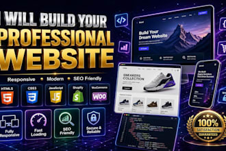 build custom website development as full stack developer, back end developer