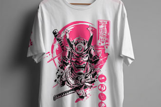 do japanese tshirt design or anime graphic custom t shirt
