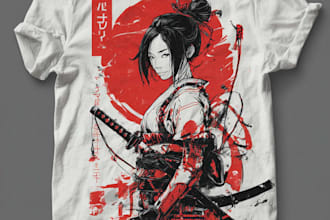 do japanese tshirt design or anime graphic custom t shirt