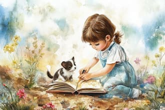 paint cute animal watercolor children art