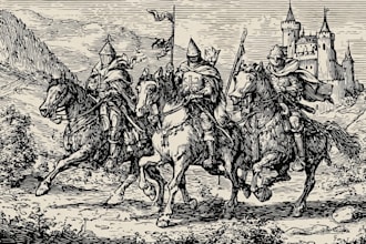 create dark art medieval detailed hand drawn illustration