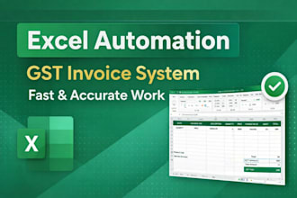 create automated excel invoice, gst billing and data entry