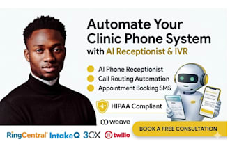 setup ringcentral weave simple practice ai receptionist IVR hipaa intakeq health