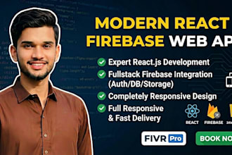 develop a modern responsive react js website with firebase