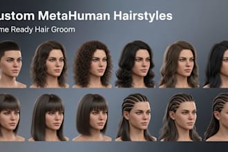 create realistic 3d metahuman hair groom and hairstyle design unreal engine hair