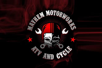design mascot motor works atv cycle logo