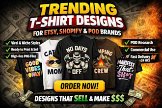 design custom t shirt graphics for etsy shopify and pod brands
